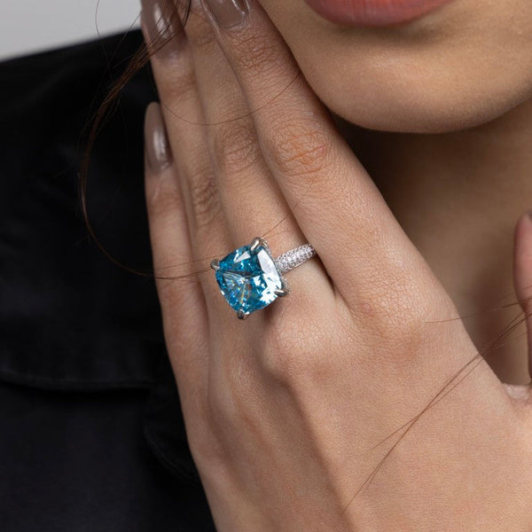 Aquamarine Dream Solitaire Ring - Gold Era 