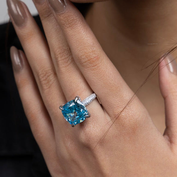 Aquamarine Dream Solitaire Ring - Gold Era 