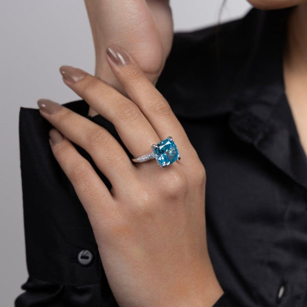 Aquamarine Dream Solitaire Ring - Gold Era 