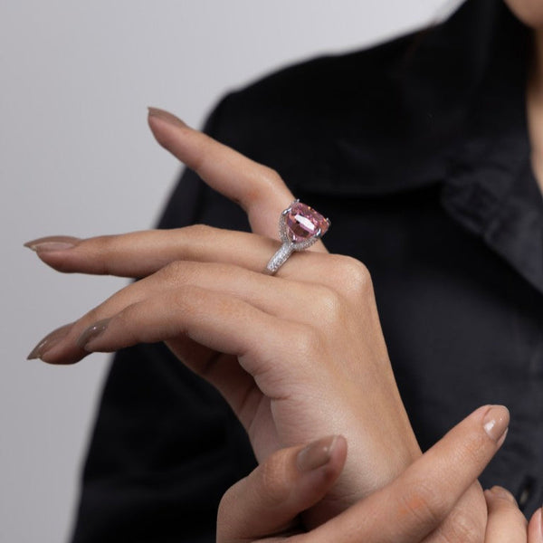 Blush Elegance Solitaire Ring - Gold Era 