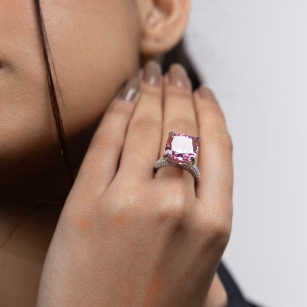 Blush Elegance Solitaire Ring - Gold Era 