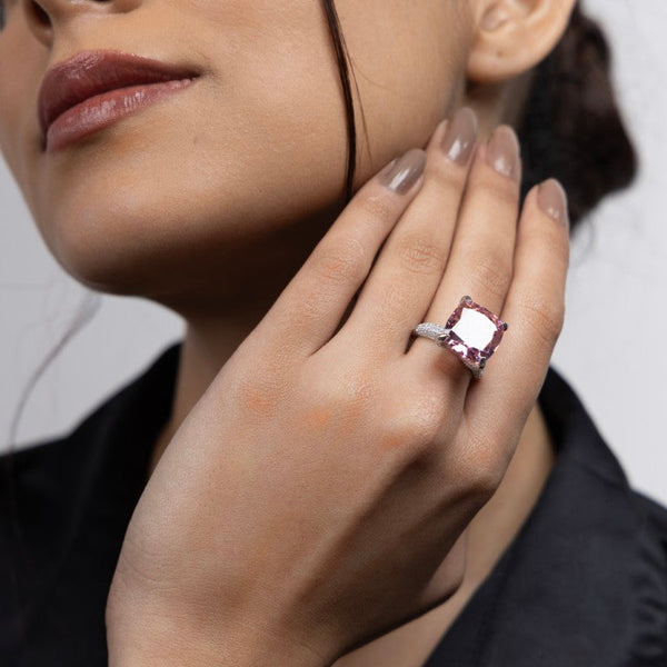 Blush Elegance Solitaire Ring - Gold Era 