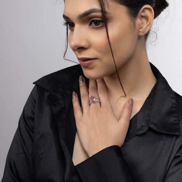 Blush Blossom Halo Ring - Gold Era 