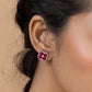 Blossom Pink Clover Stud Earrings - Gold Era 