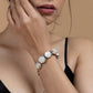 Mother of Pearl Rose Sterling Silver Bracelet - Gold Era 