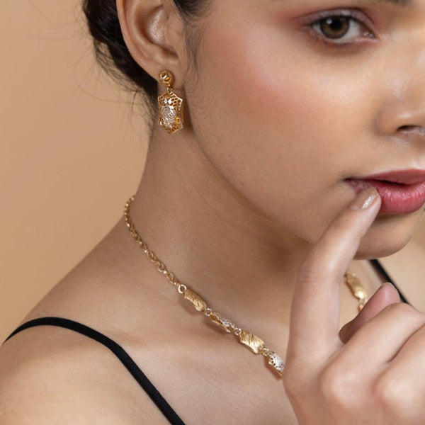 Geometric Elegance Sterling Silver Pendant Set - Gold Era 