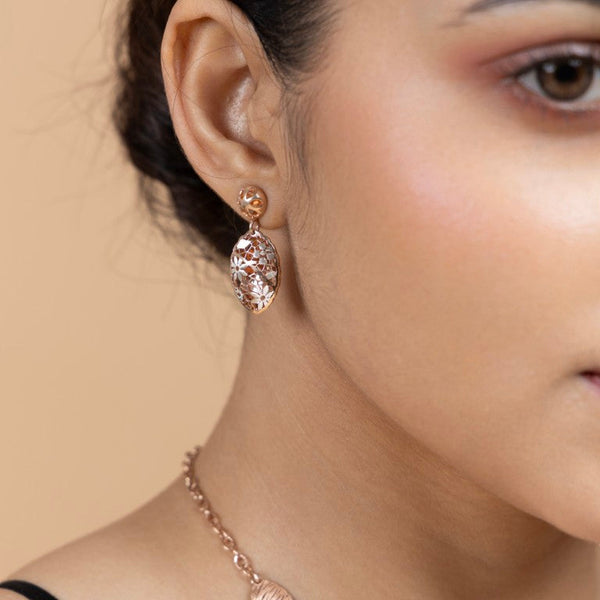 Rose Gold Finish Sterling Silver Pendant Set - Gold Era 